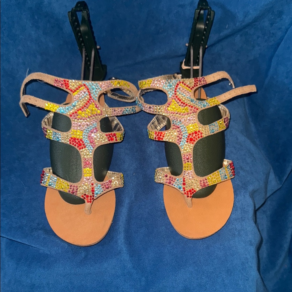 Colorful jewelled Women's Sandals size 6
